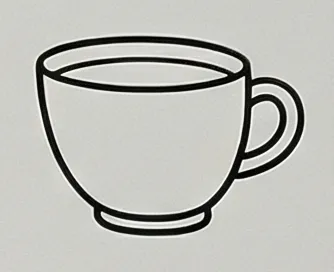 a cup of coffee on a white background.webp